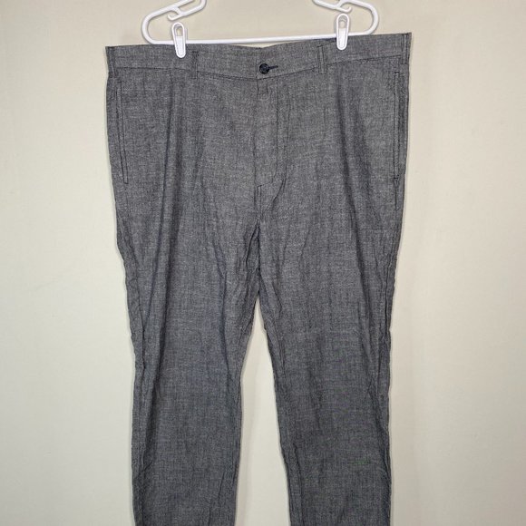 Roundtree & Yorke Dress Pants Men's 42 x 32 High Rise Gray Office 100% Cotton - Picture 1 of 14
